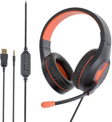 Meetion MTHP021BO Wired Gaming  (Black, Orange, On the Ear)