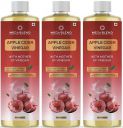 MegaBlend Apple Cider Vinegar with Mother Vinegar | 500ml (Pack of 3) with Measuring Cap | Cold Pressed Himalayan Gold & Red Apple Juice for Men and Women...