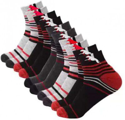 MegaValue Unisex Striped, Solid Ankle Length (Pack of 5)
