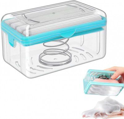MEGHARSH 2-in-1 Portable Portable Laundry Rolling Soap Box Easy Cloth Washing Soap Roller, Plastic Dispenser Case with Lid Having Roller(Pack of 1) | M_shoproller