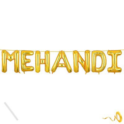 Mehandi Banner Gold for Wedding Home Boys Girls Men Women