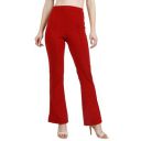 Mehrang Cotton Blend Bootcut Parallel Trouser Pants for Women Regular Fit, Bellbottom Straight Pants for Womens...