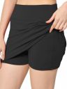 Mehrang Skirt with Shorts for Women's & Girl's Solid High Waist Flared Skater Short Mini Skirt...