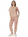 Mehrang Women's Cotton Lycra Printed & Knitted Round Neck Night Wear Set of Top and Pajama...