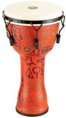Meinl Percussion Djembe, Travel Series Goatskin Head Mechanical Tuned 10 (25.4cm) -Pharaohs Script PMDJ1-M-G, Multi-Colour