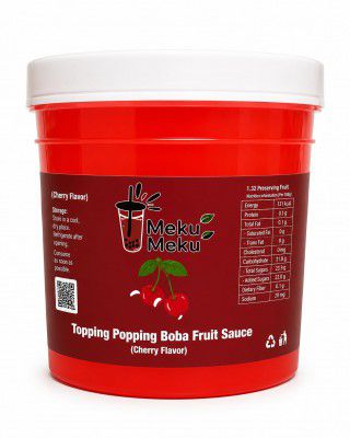 Meku Meku Topping Popping Boba Fruit Cherry Flavour (Imported) By Decadent Foods