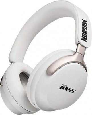 Melbon Pulse Bass Over-Ear Headphones with Bluetooth 5.3 & Wireless Headphone Bluetooth Headset (White, True Wireless)
