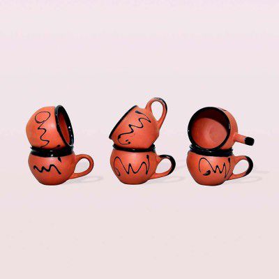 Meliaura Earthenware Terracotta Glazed Mini Mugs (set of 6)