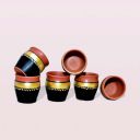 Meliaura Earthenware Terracotta Kullhad Painted (set of 6)...