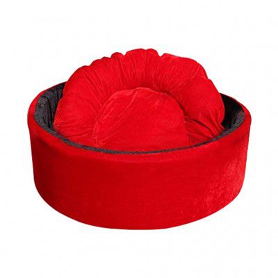 Mellifluous Reversible Round Shape Soft Velvet Cat Dog Pet Bed