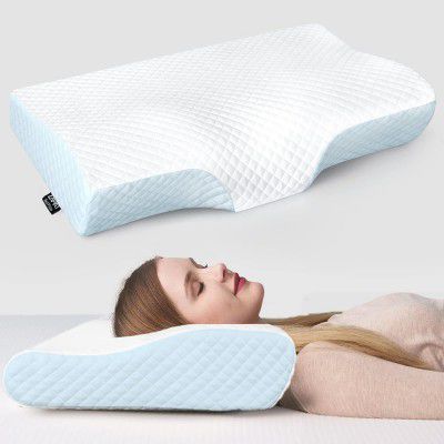 Memory Foam Pillow, Contour Cervical Orthopedic Memory Foam Pillows Supports Neck Pain and Shoulder Pain for Sleeping, (Y2)