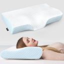 Memory Foam Pillow, Contour Cervical Orthopedic Memory Foam Pillows Supports Neck Pain and Shoulder Pain for Sleeping, (Y2)...