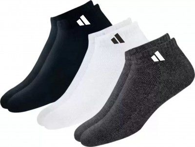 Men and Women Ankle Length Socks Free Size (Pack of 3) (Multicolor)