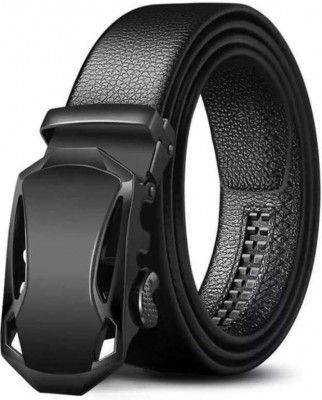 Men Black Artificial Leather Belt