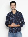 Men Regular Fit Self Design, Printed Spread Collar Casual Shirt...