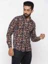 Men Slim Fit Printed Button Down Collar Casual Shirt...