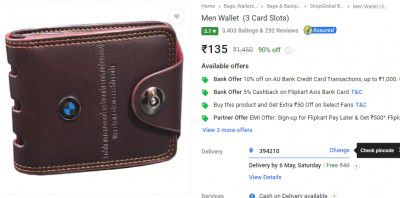 Men Wallet  (3 Card Slots)