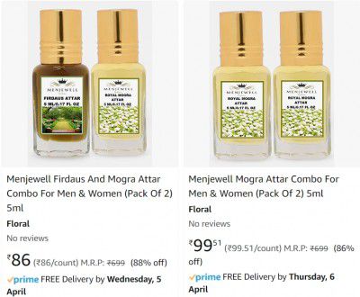 Menjewell Attar at minimum 80% off | Pack of 2 starts from ₹86