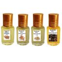 Menjewell Refreshing Sandalwood, Chandan-E-Khas, Mysore Sandal & Oudhwood Fragrances Attar, 3 ml (Pack of 4)...