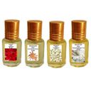 Menjewell Rose Fresh, Chandan-E-Khaas, Royal Mogra & Rajnigandha Perfume Floral Attar, 6 Ml (Pack Of 4)...