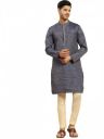 Men's Black Art Silk Regular Fit Ethnic Motifs Kurta...