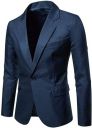 Mens Blazers Coat Formal Casual Regular fit Single Breasted Two Button Jacket (M, Navy Blue)...
