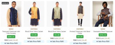 Men's Blazers & Waistcoats Upto 80% Off