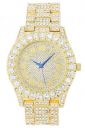 Men’s Bling-ed Out Round Metal Watch – Diamond-Style Hour Markers ...