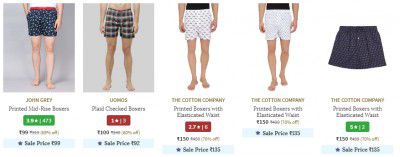 Men's Boxers, Briefs & Trunks minimum 70% off