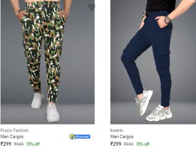 Upto 85% Off Men's Cargo | Start @ 299