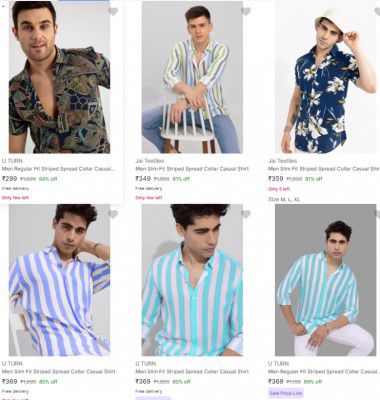 Men's Casual Shirts Starts at ₹299