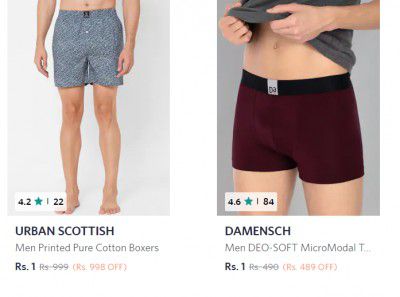 Men's Clothing at Rs.1
