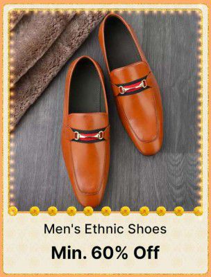 Men's Ethnic Shoes @ minimum 60% off on Flipkart Big Billion Days 