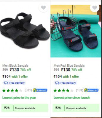 Mens footwear Starts ₹130