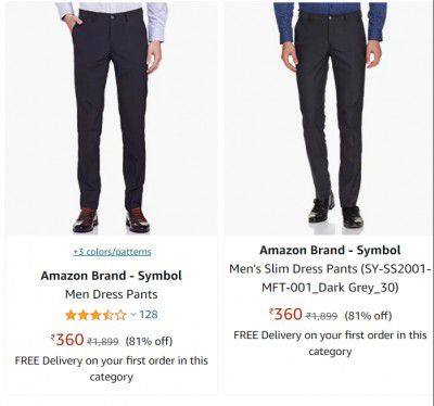 Men's Formal Trousers at Minimum 80% off