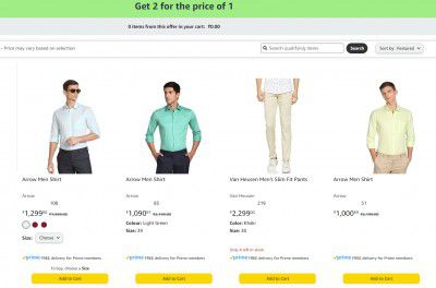 Men's Formal Wear | Buy 1 Get 1 Free | Peter England, Arrow, Van Heusen, Raymond, Park Avenue