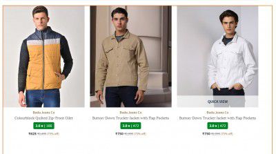 Men's Jackets Cot upto 75% Off