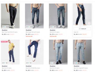[ All Brand ] Men's Jeans at Upto 90% Off | Starts at Rs 249