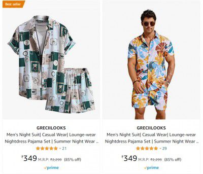 Men’s Nightdress Pajama Set @ ₹349