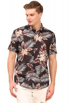 Mens Printed Casual Shirts Short Sleeves Button Down Tropical Shirts