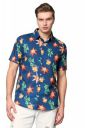 Mens Printed Casual Shirts Short Sleeves Button Down Tropical Shirts...