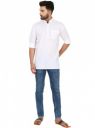 Men's Pure Cotton Solid Kurta Long Sleeves Band Collar Casual Shirt...