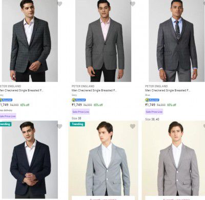 Mens PETER ENGLAND Blazers Starts ₹1399