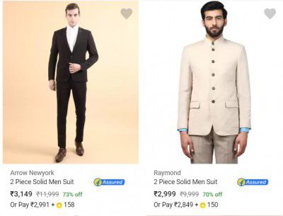 Men's Readymade Suits Min. 70% Off