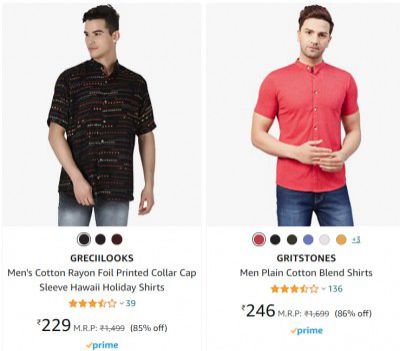 Men's Shirts at Minimum 80% OFF