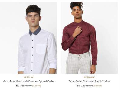 Men's Shirts Starts at Rs.175
