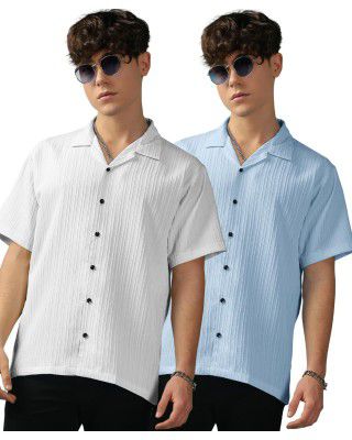 Men's Striped Half Sleeve Polycotton Shirt | Casual & Formal Wear | Comfortable & Stylish