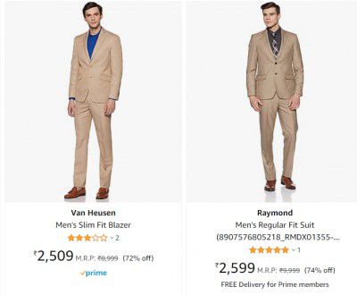 Men's Suits & Blazers at Minimum 70% off
