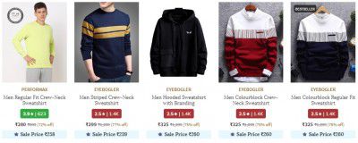 [ All Brand ] Mens Sweatshirt & Hoodies Upto 80% Off | Starts At Rs 175