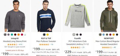 Men's Sweatshirts Starts ₹199